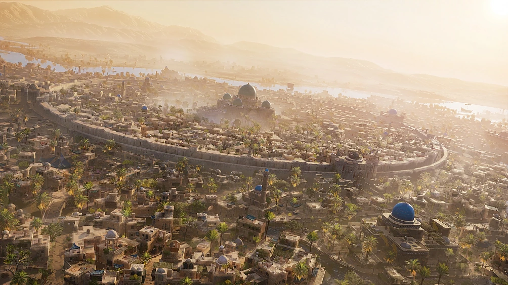 A realistic depiction of Madinat al-Salam, the origin of Baghdad as created by Ubisoft for Assassin's Creed Mirage
