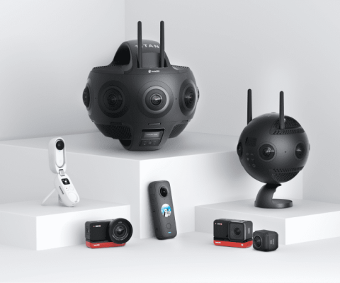 Various models of Insta360 cameras